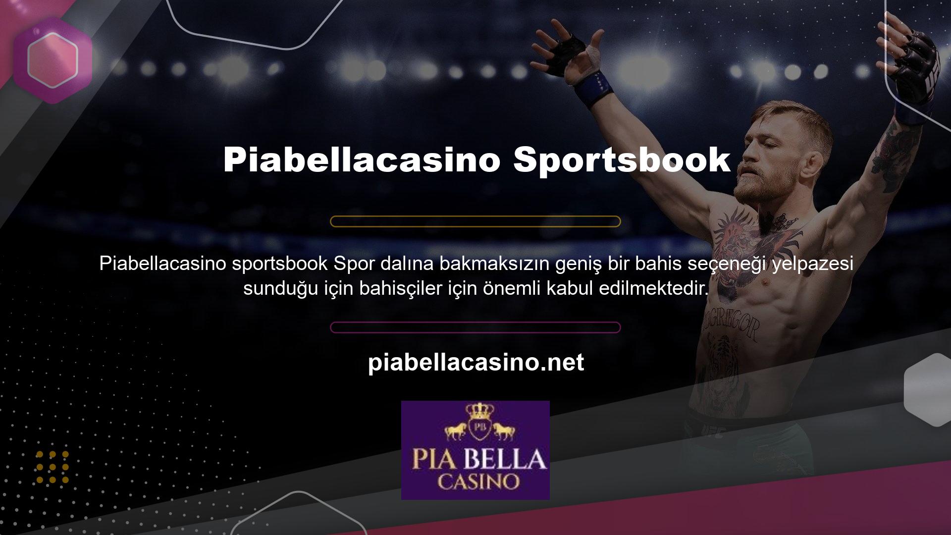 Piabellacasino, en zengin ve en modern spor bahis fırsatlarını sunuyor, bu yüzden her geçen gün daha fazla insan siteye üye oluyor